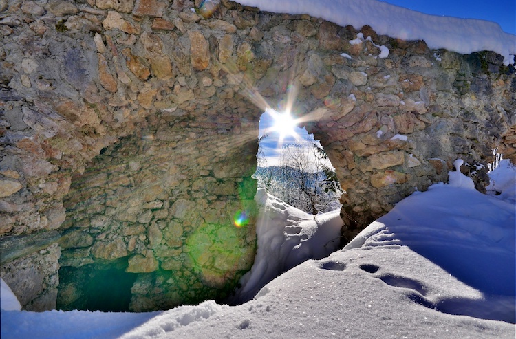 Ein Gewölbe auf der Ruine Hohenwang